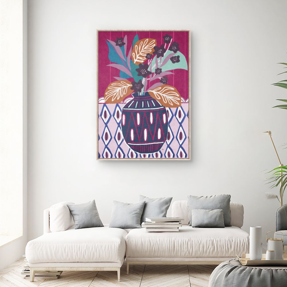 Tableau Vase floral stylisé