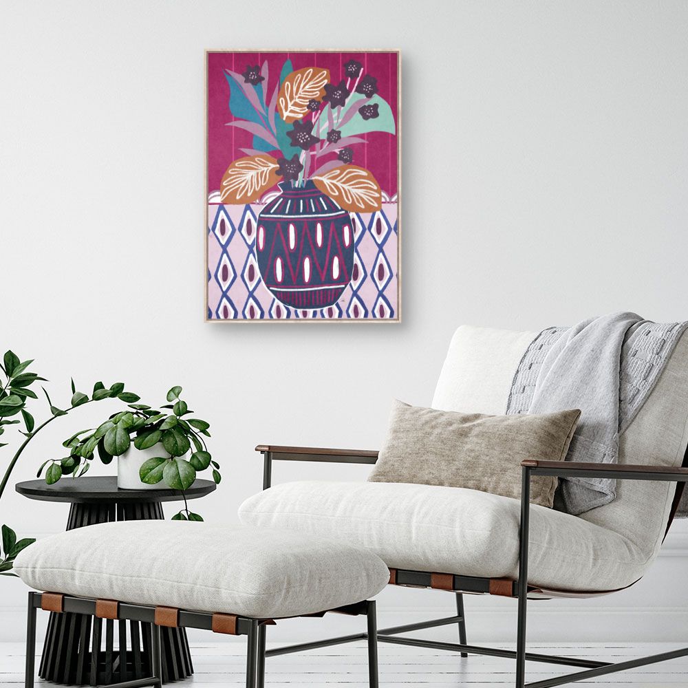 Tableau Vase floral stylisé