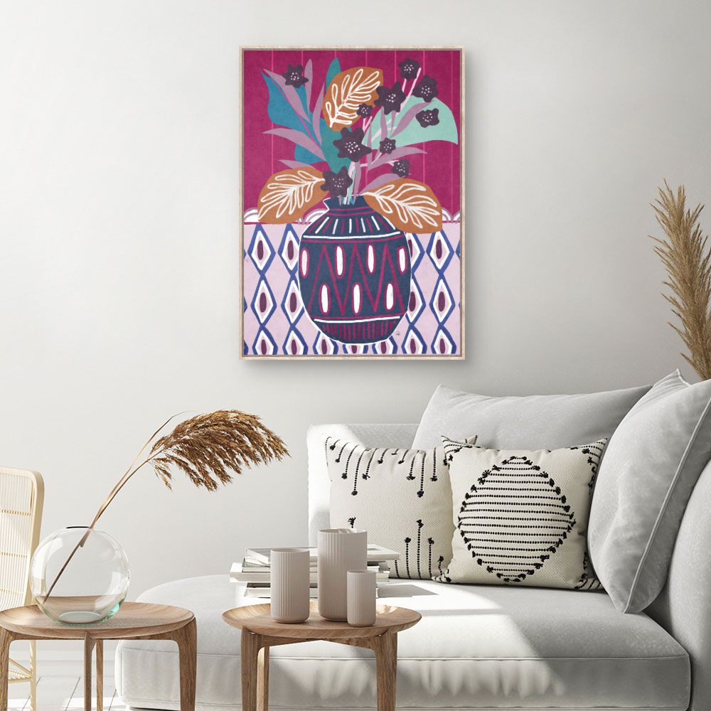 Tableau Vase floral stylisé