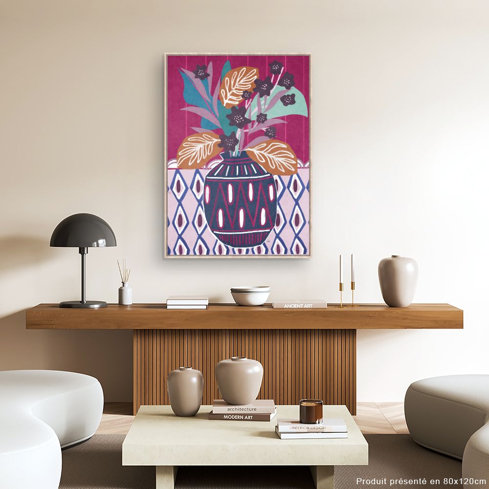 Tableau Vase floral stylisé