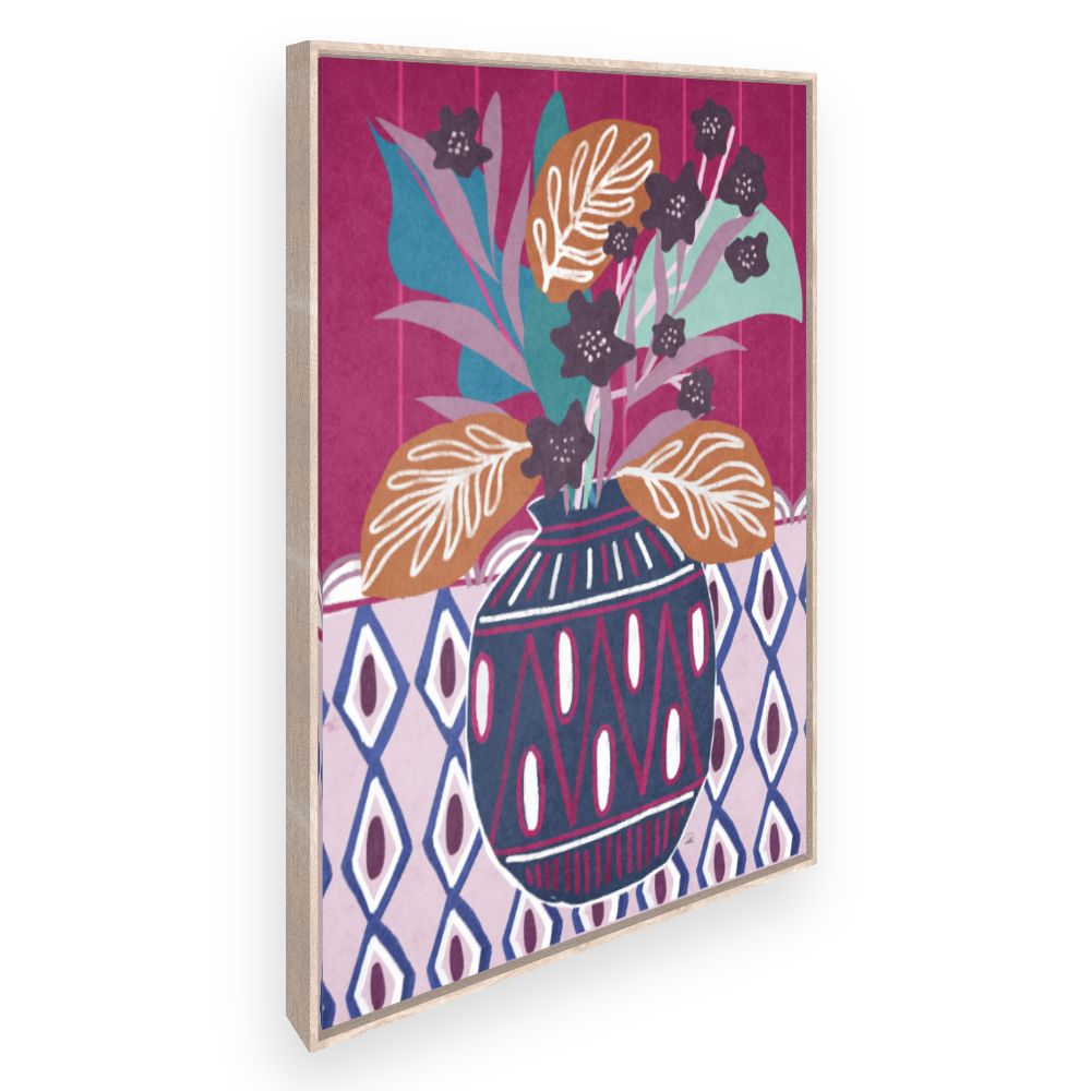 Toile Vase floral stylisé