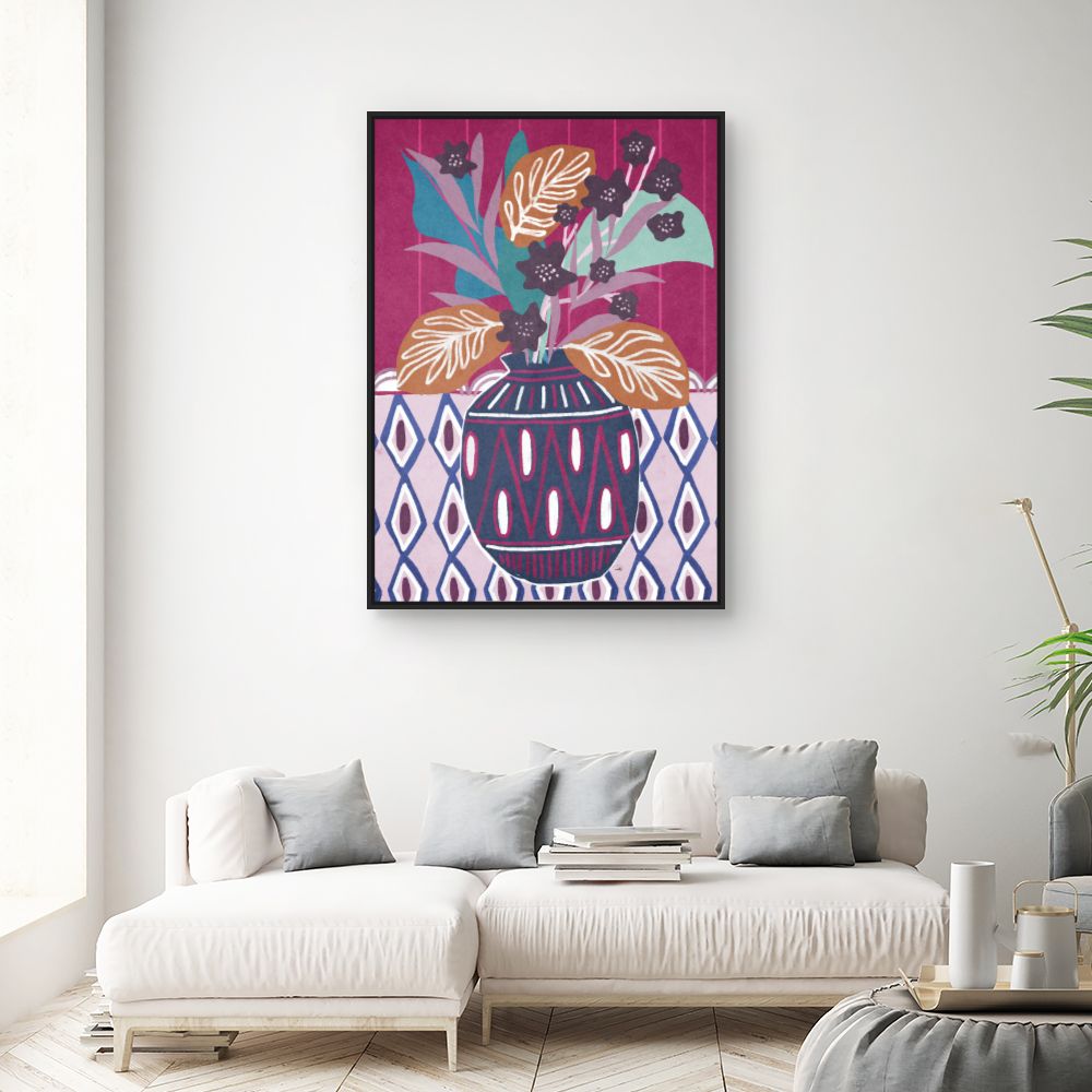 Tableau Vase floral stylisé