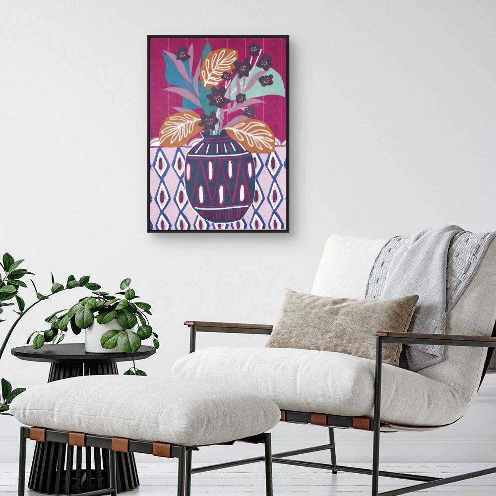 Tableau Vase floral stylisé