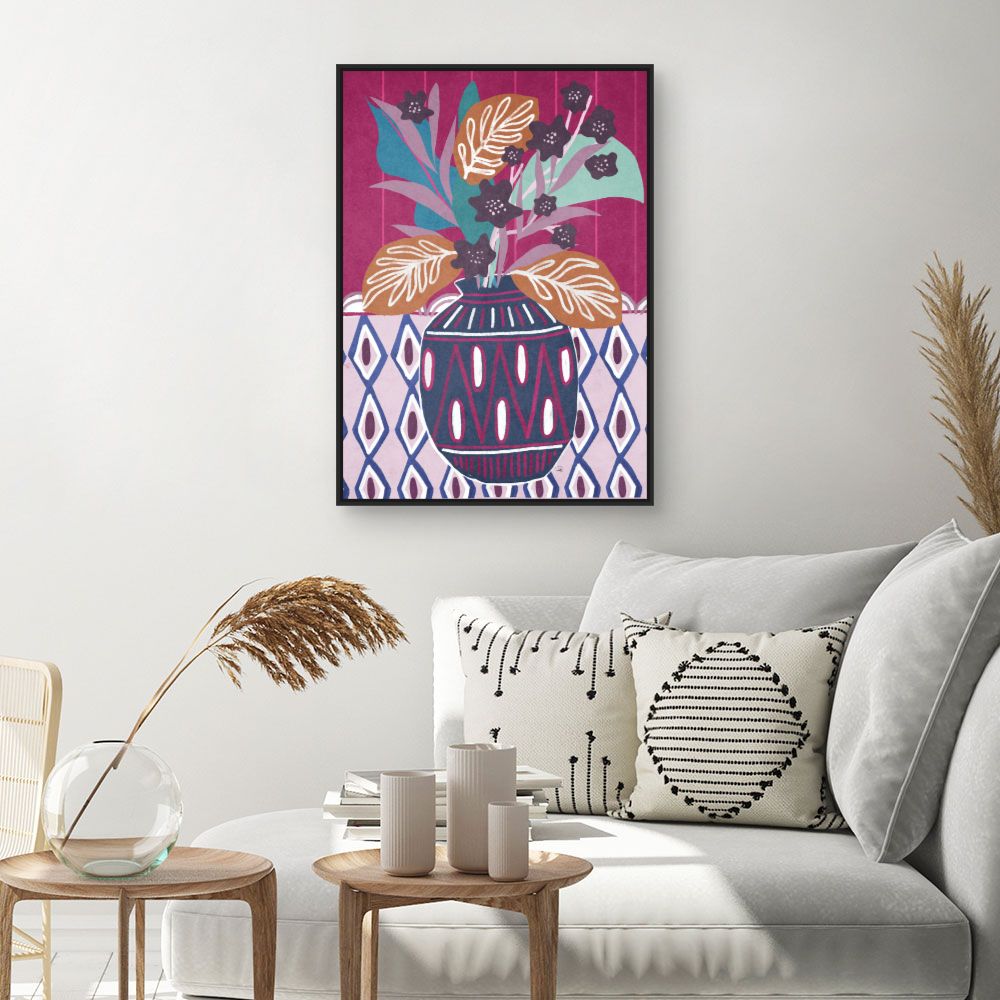 Tableau Vase floral stylisé