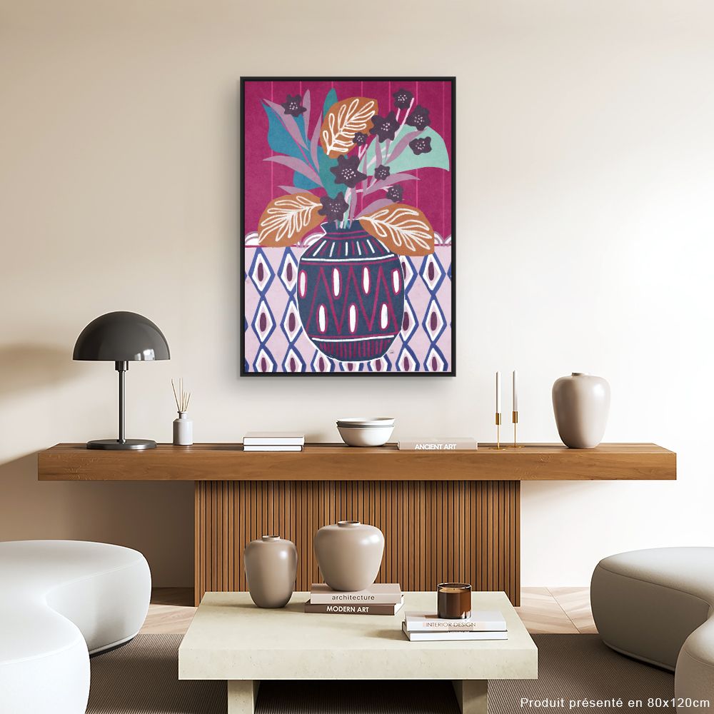 Tableau Vase floral stylisé