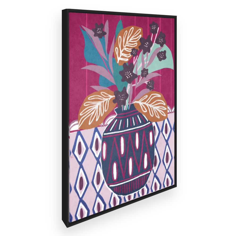 Toile Vase floral stylisé