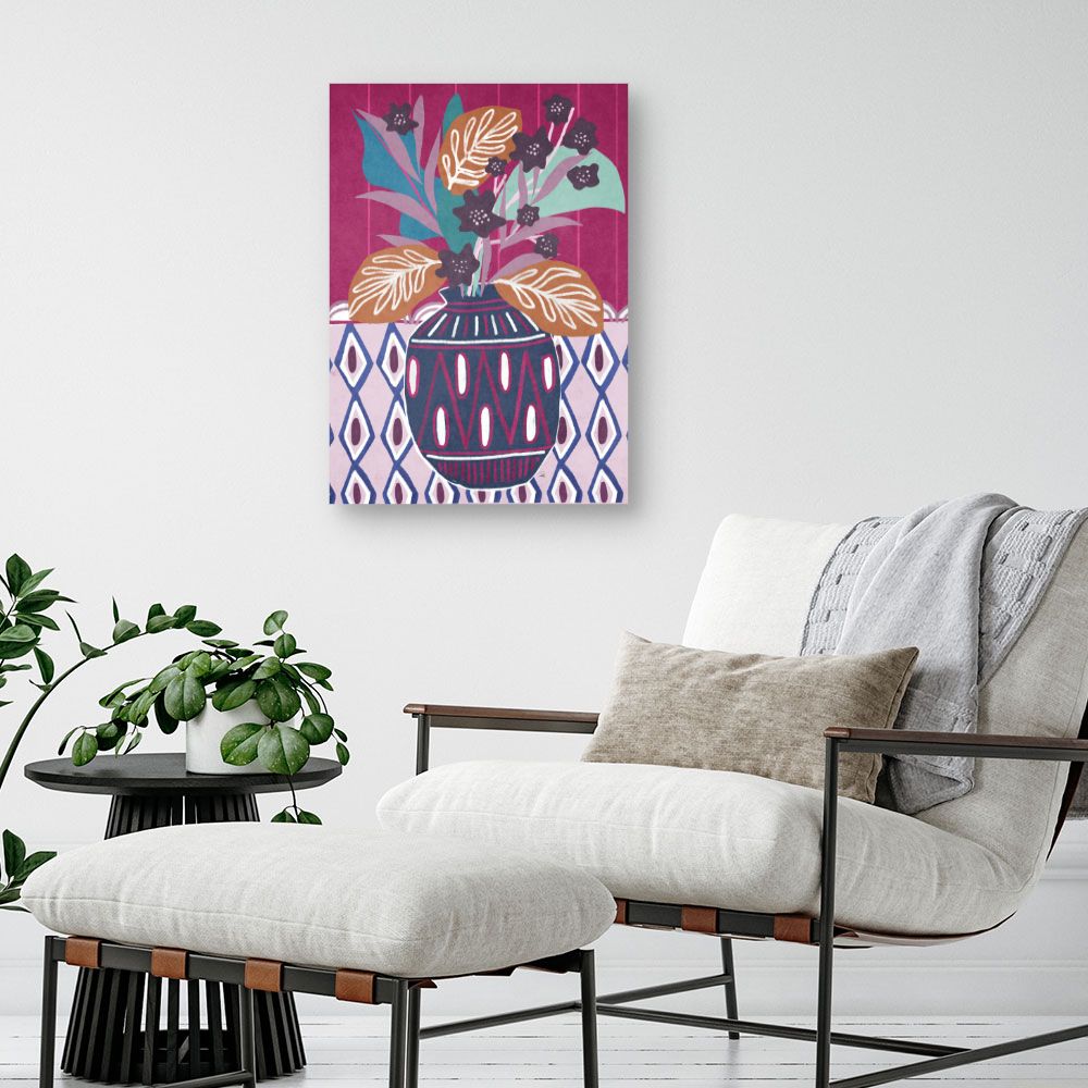 Tableau Vase floral stylisé