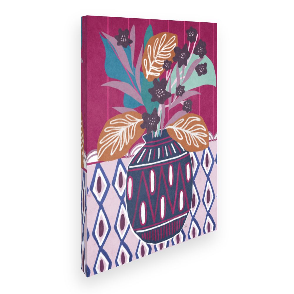 Toile Vase floral stylisé
