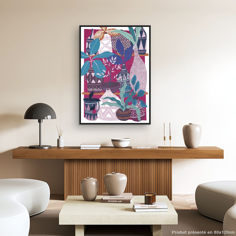 Tableau Vases et feuillages