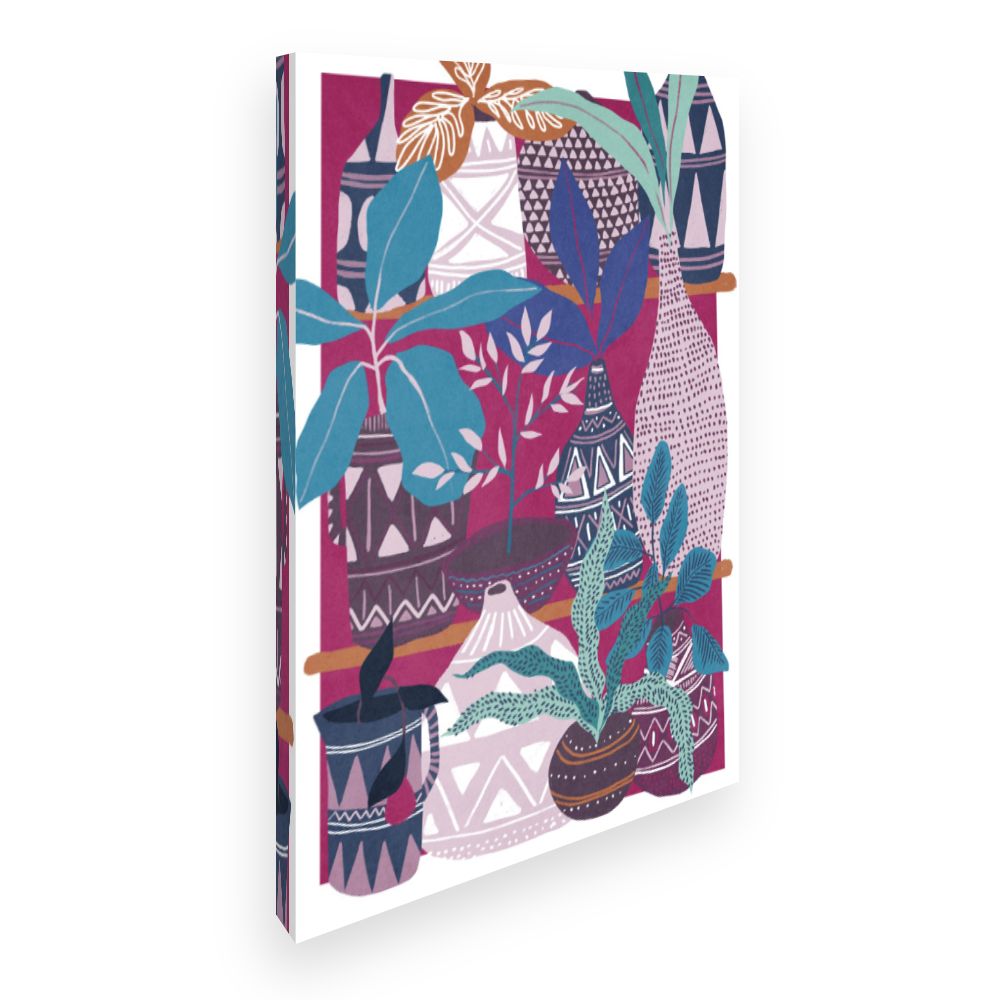 Toile Vases et feuillages