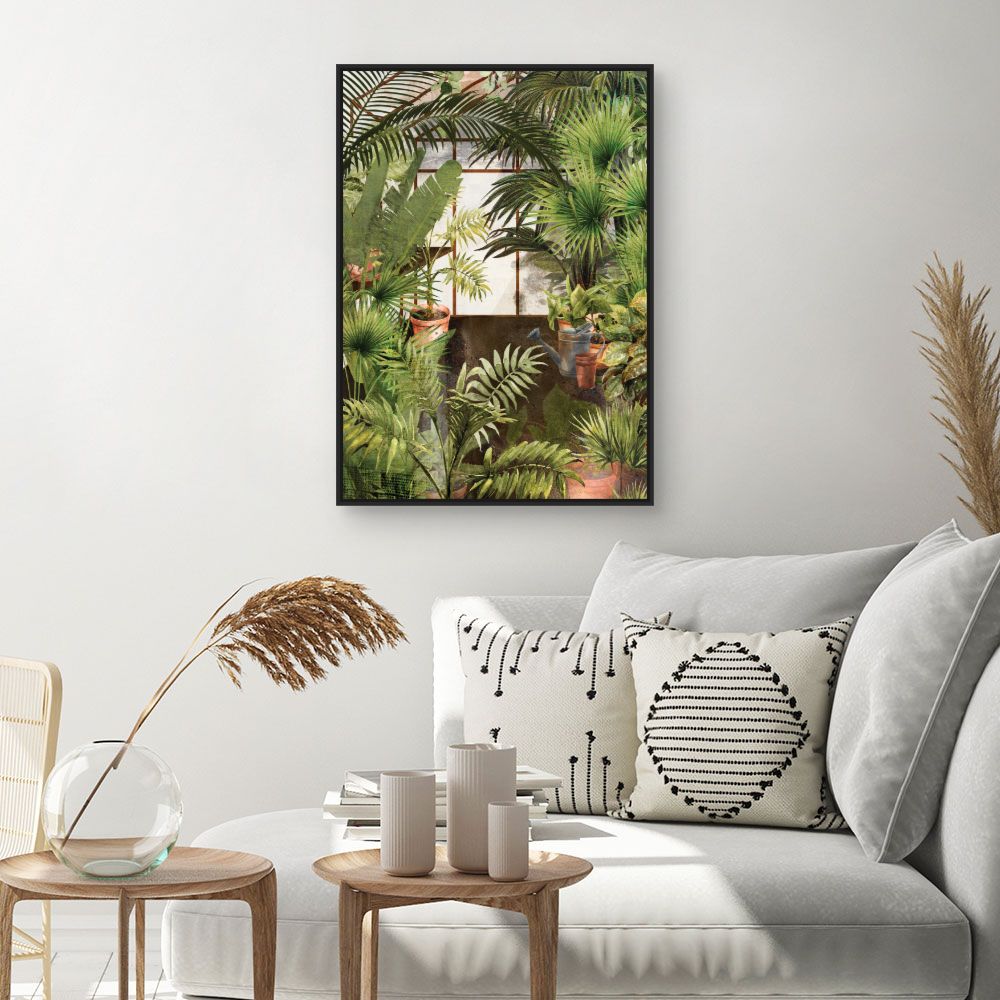 Tableau Jardin tropical luxuriant