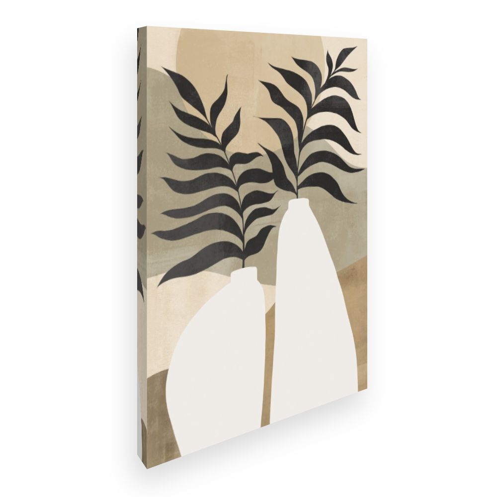 Toile Douces feuilles stylisées