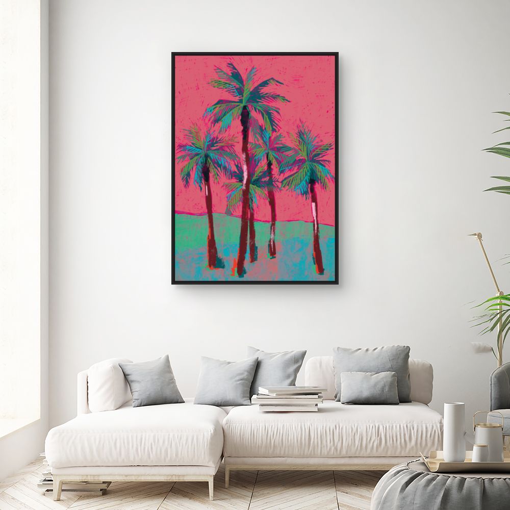 Tableau Palmiers vibrants