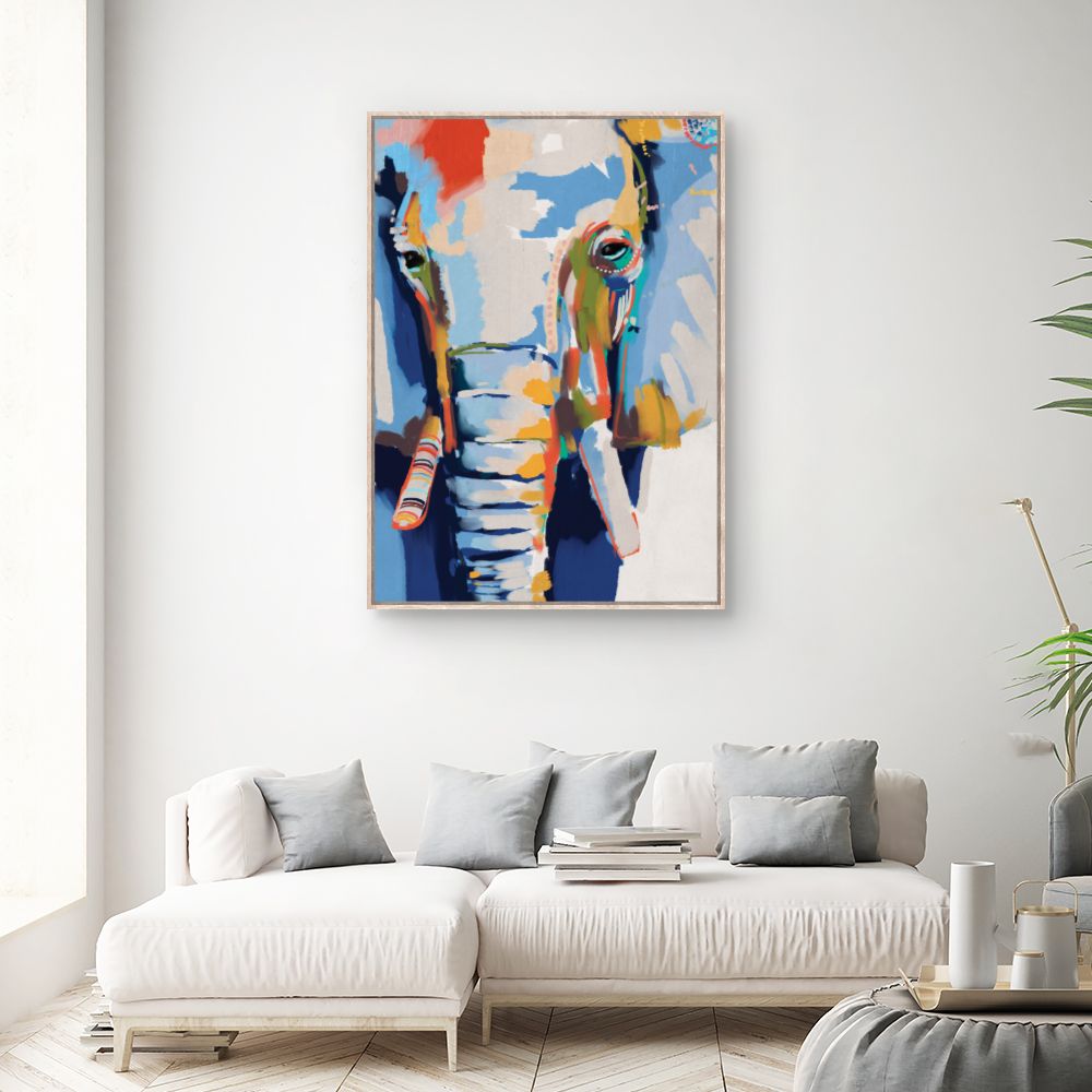 Tableau Éléphant artistique vibrant