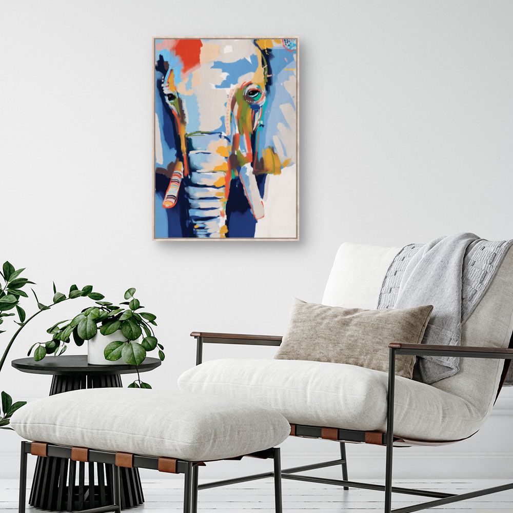 Tableau Éléphant artistique vibrant
