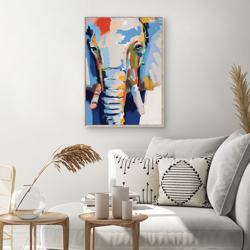 Tableau Éléphant artistique vibrant