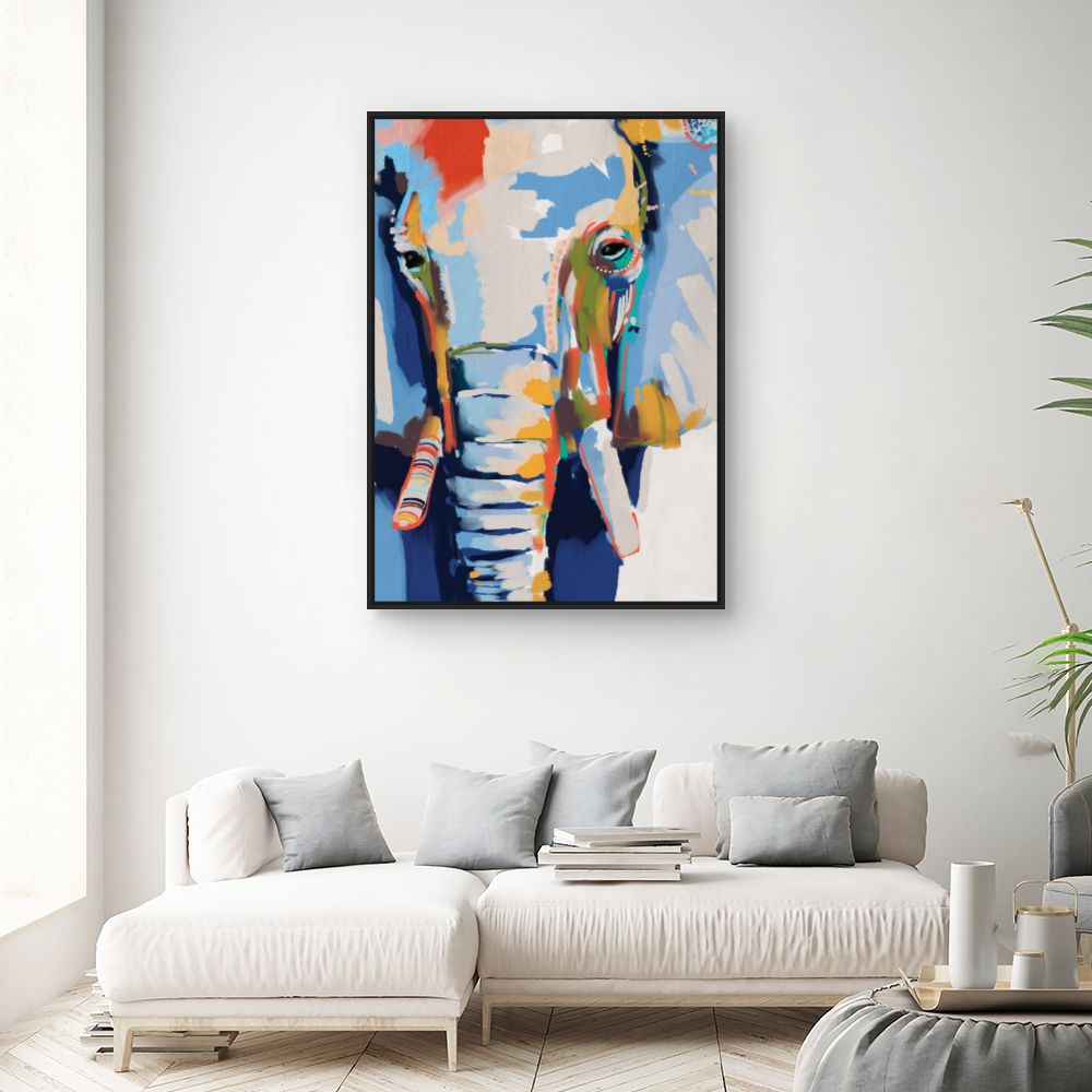 Tableau Éléphant artistique vibrant