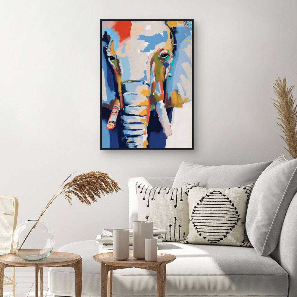 Tableau Éléphant artistique vibrant