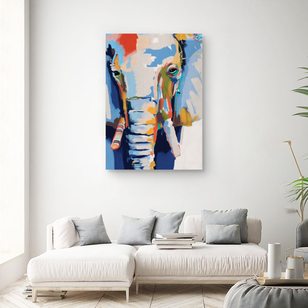 Tableau Éléphant artistique vibrant