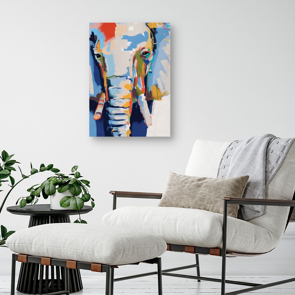 Tableau Éléphant artistique vibrant