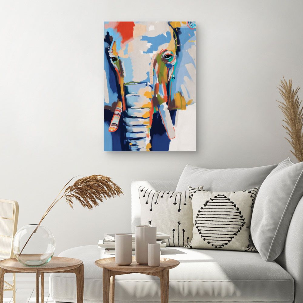 Tableau Éléphant artistique vibrant