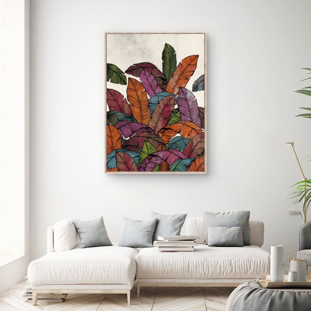 Tableau Feuilles tropicales vibrantes