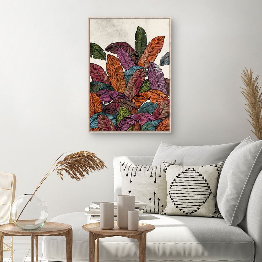 Tableau Feuilles tropicales vibrantes