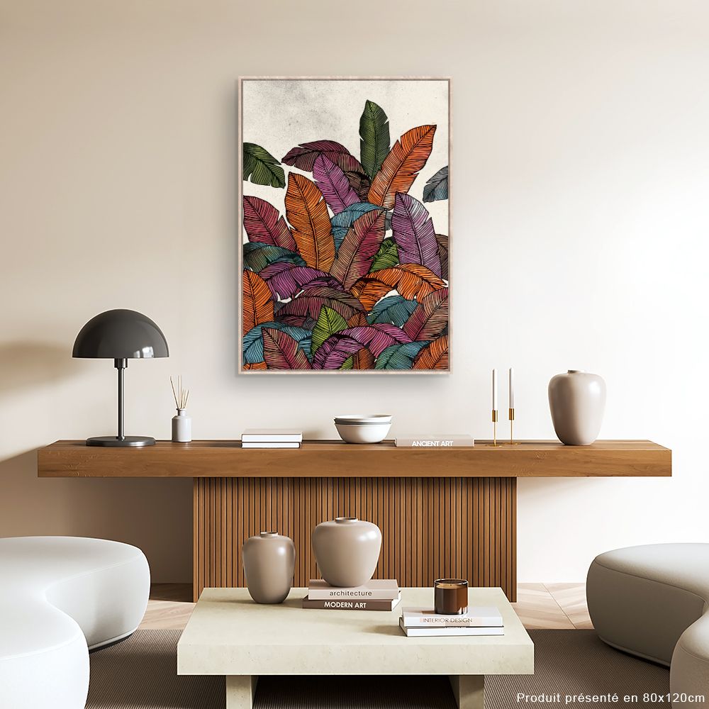 Tableau Feuilles tropicales vibrantes