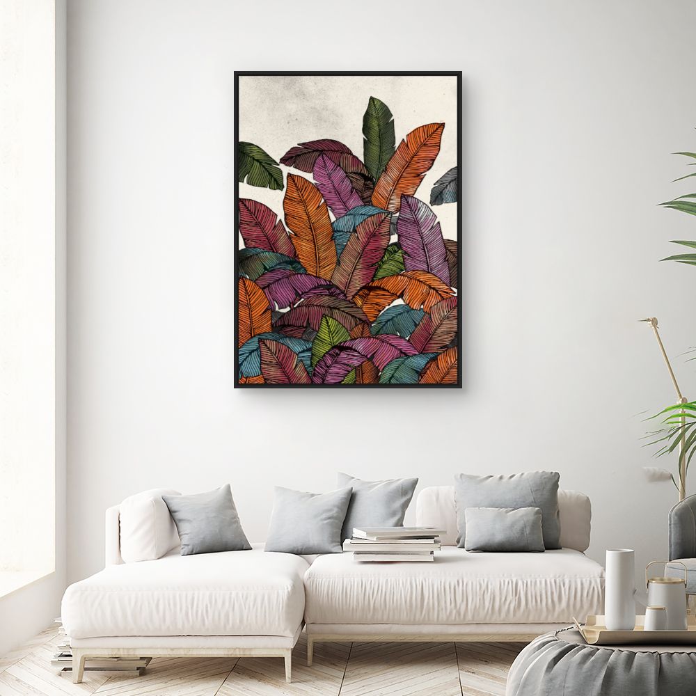 Tableau Feuilles tropicales vibrantes