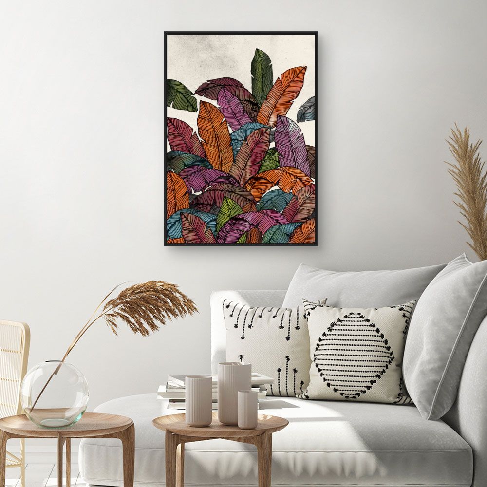 Tableau Feuilles tropicales vibrantes
