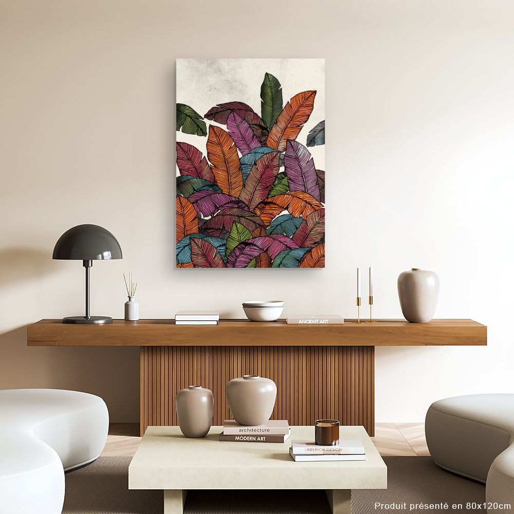 Tableau Feuilles tropicales vibrantes