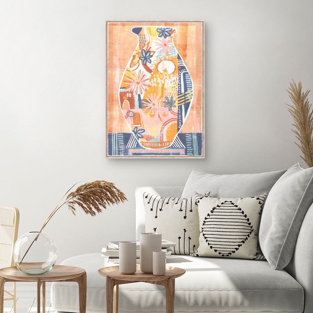 Tableau Vase floral vibrant