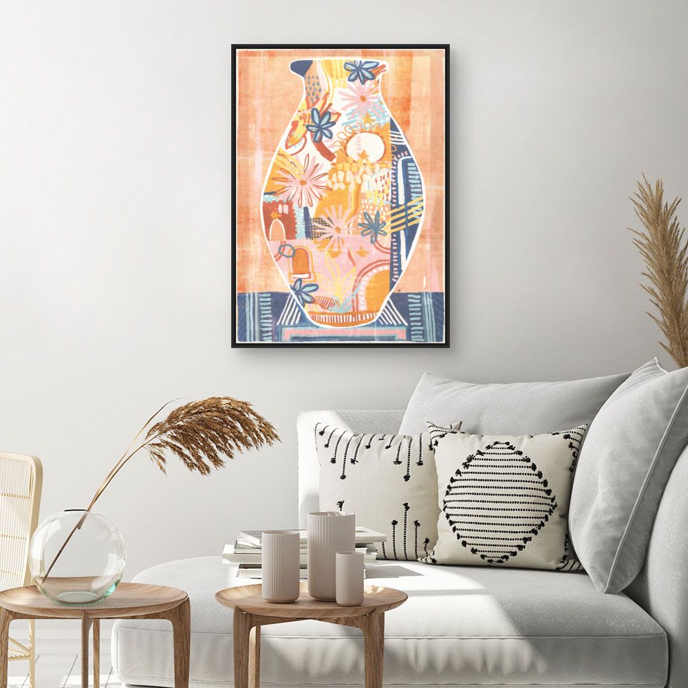 Tableau Vase floral vibrant