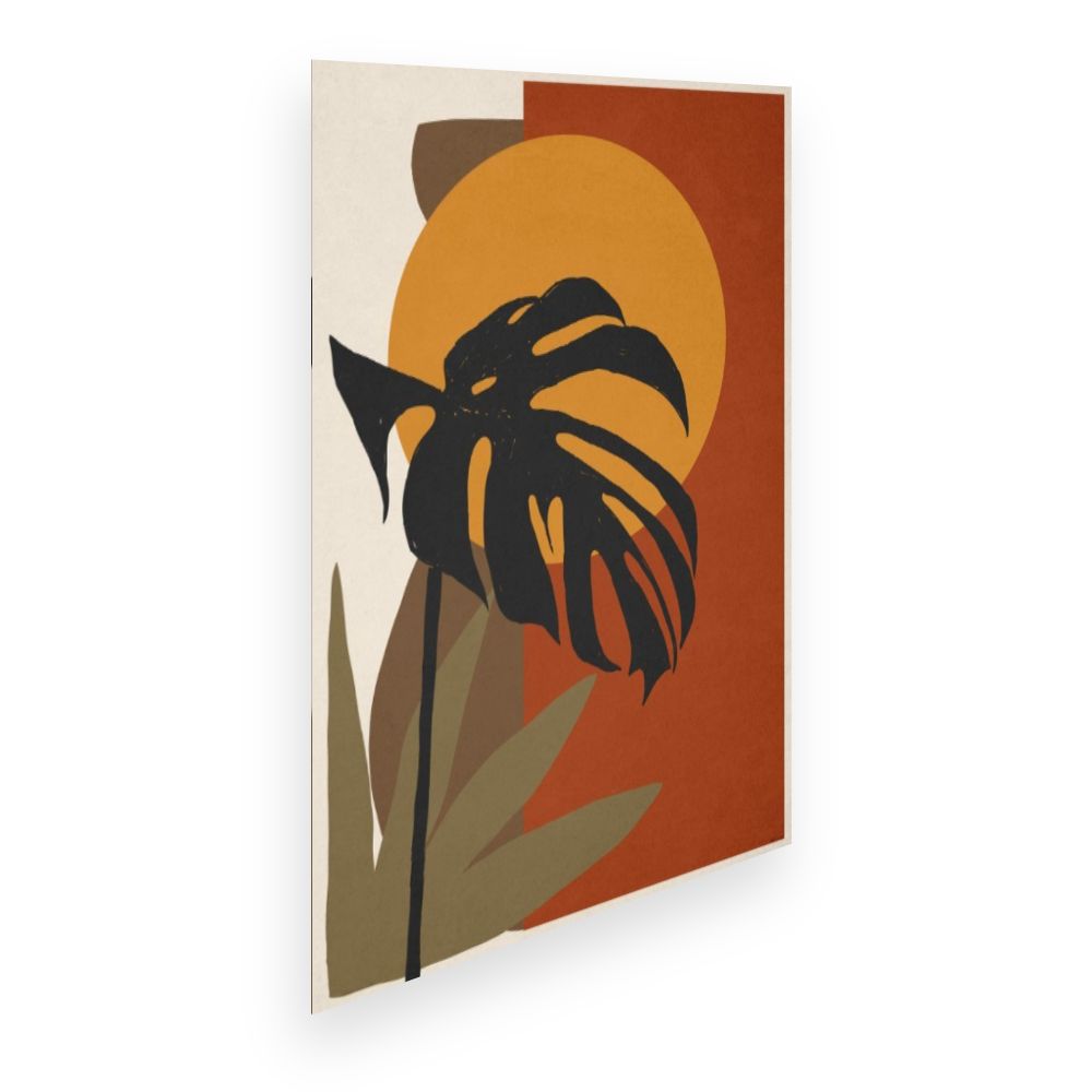 Affiche Feuille tropicale stylisée
