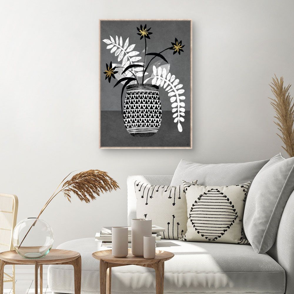Tableau Vase floral stylisé