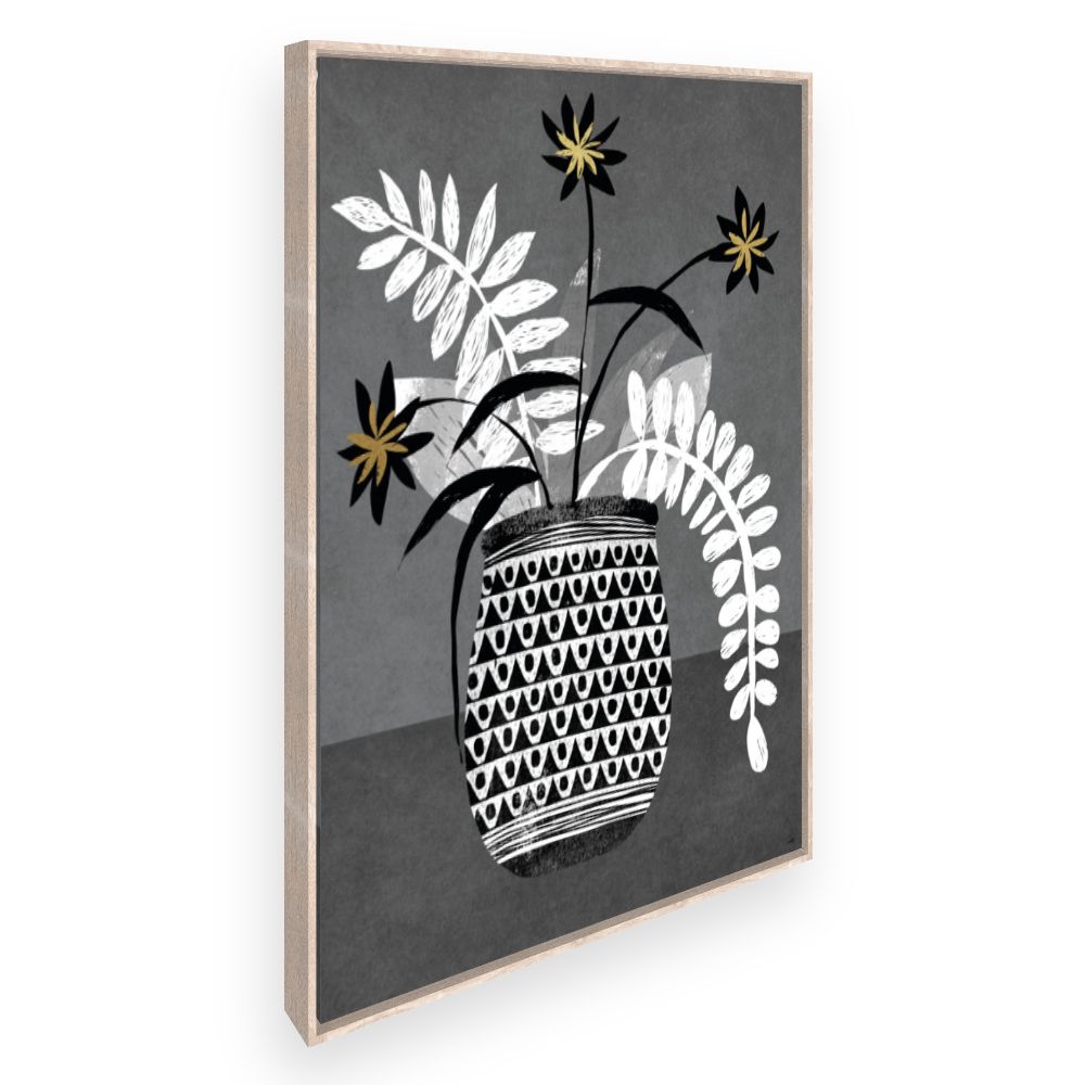 Toile Vase floral stylisé