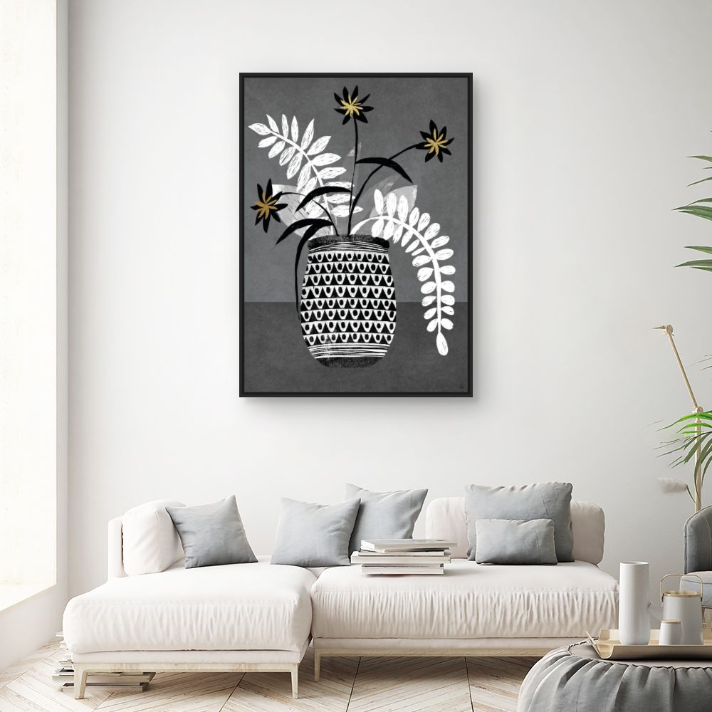 Tableau Vase floral stylisé