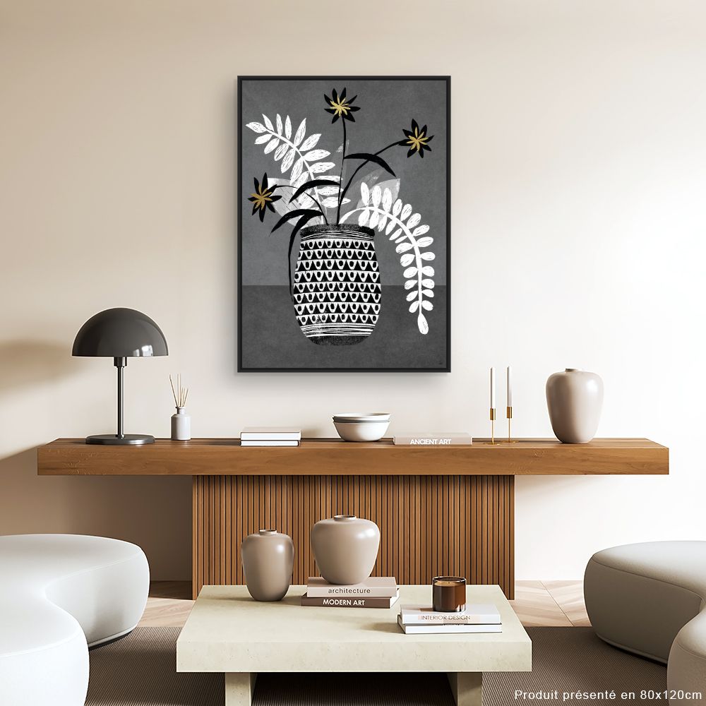Tableau Vase floral stylisé