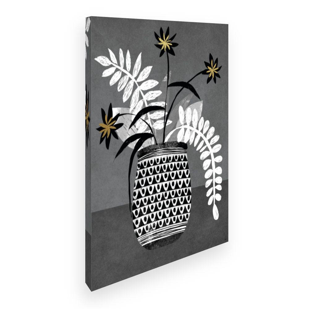 Toile Vase floral stylisé