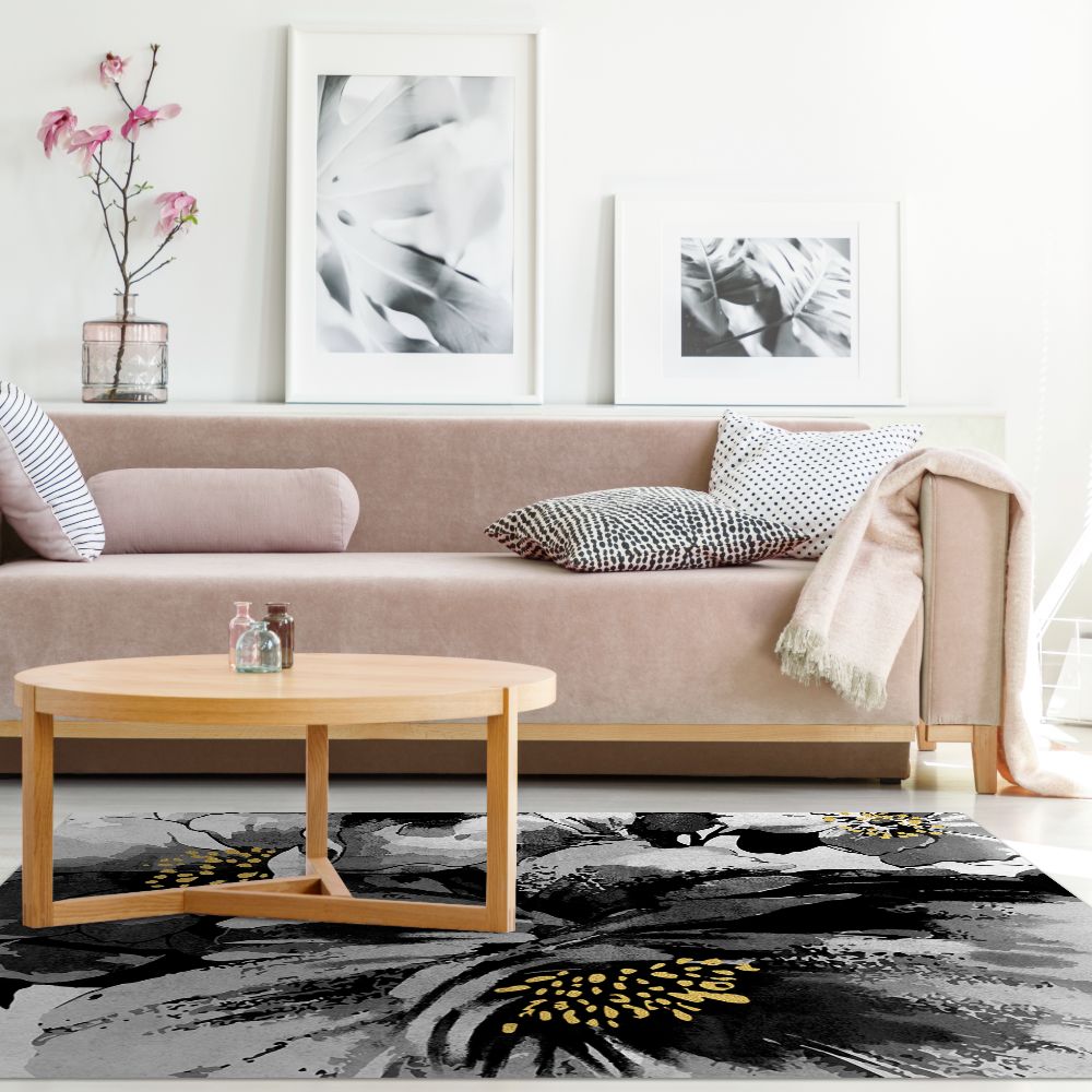 Tapis n°205 Fleurs abstraites élégantes