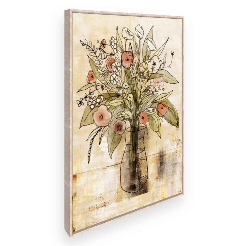 Toile Bouquet floral dessiné