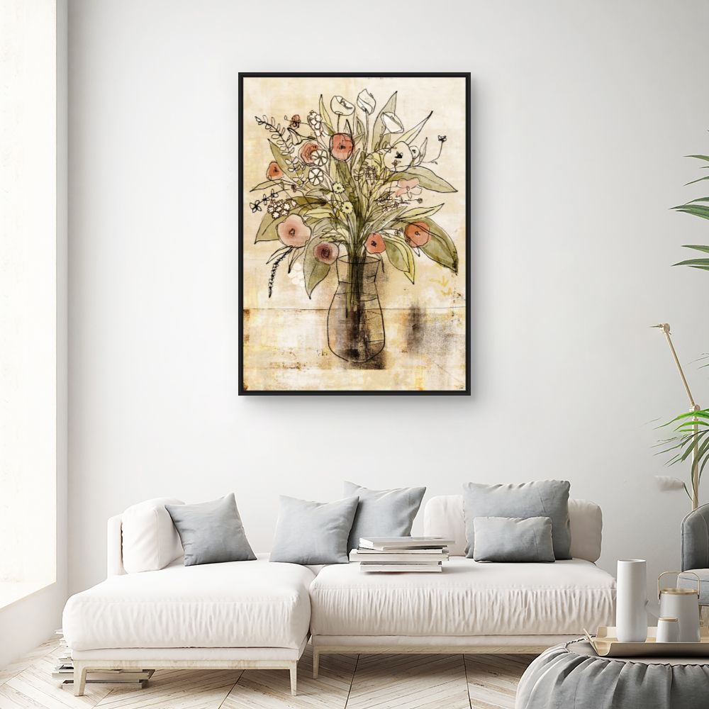 Tableau Bouquet floral dessiné