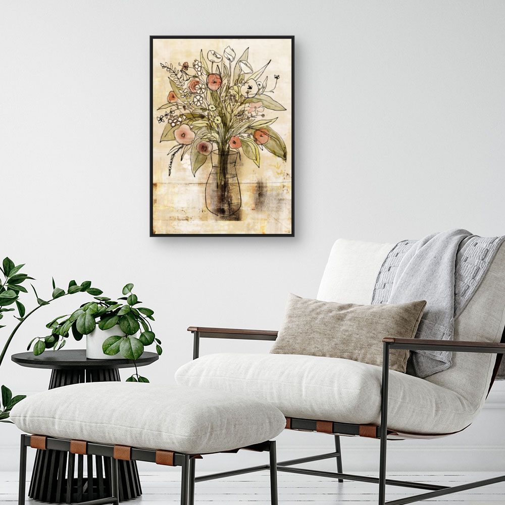 Tableau Bouquet floral dessiné