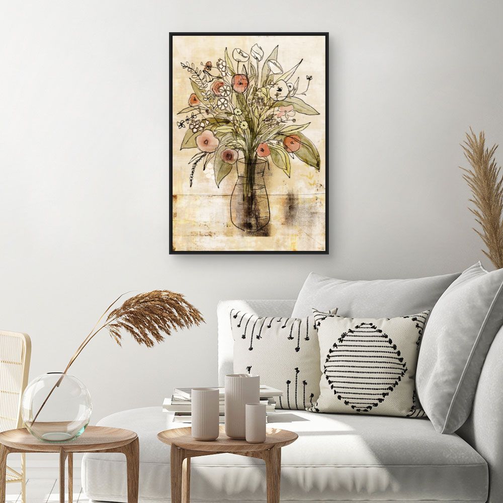 Tableau Bouquet floral dessiné