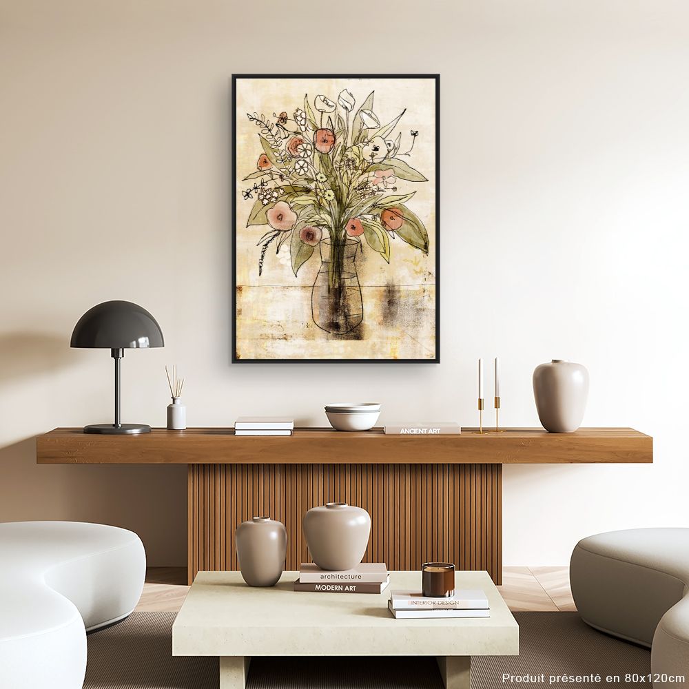 Tableau Bouquet floral dessiné