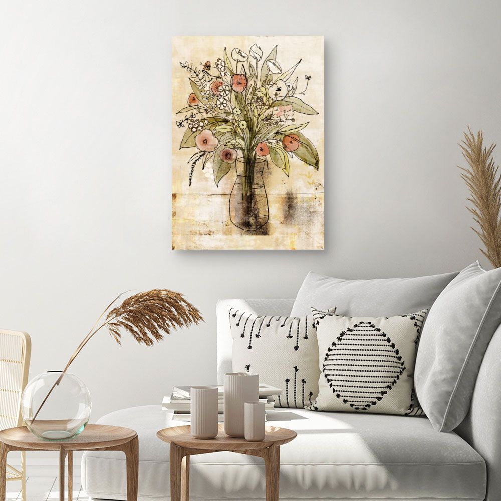Tableau Bouquet floral dessiné