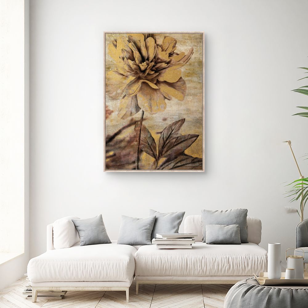 Tableau Fleur dorée élégante