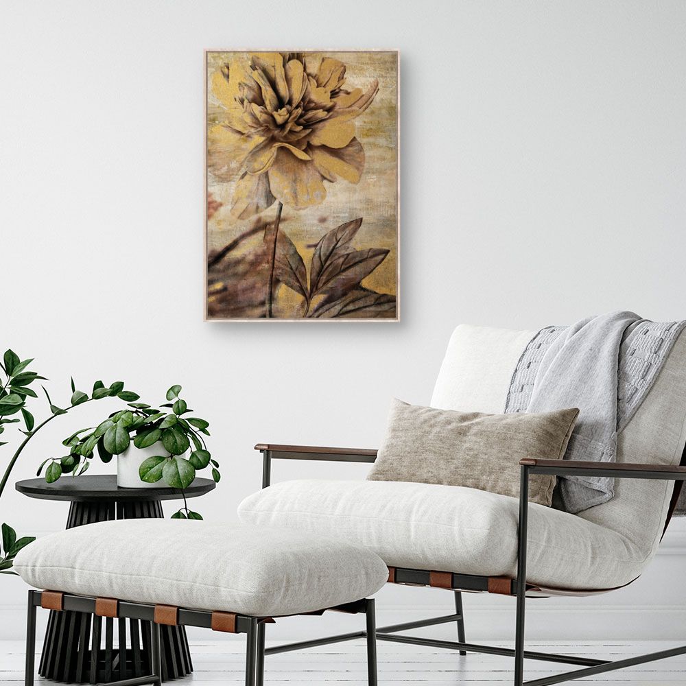Tableau Fleur dorée élégante