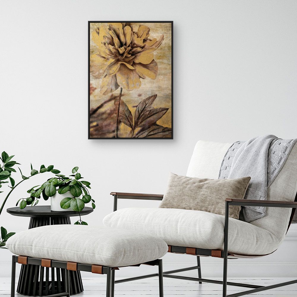 Tableau Fleur dorée élégante