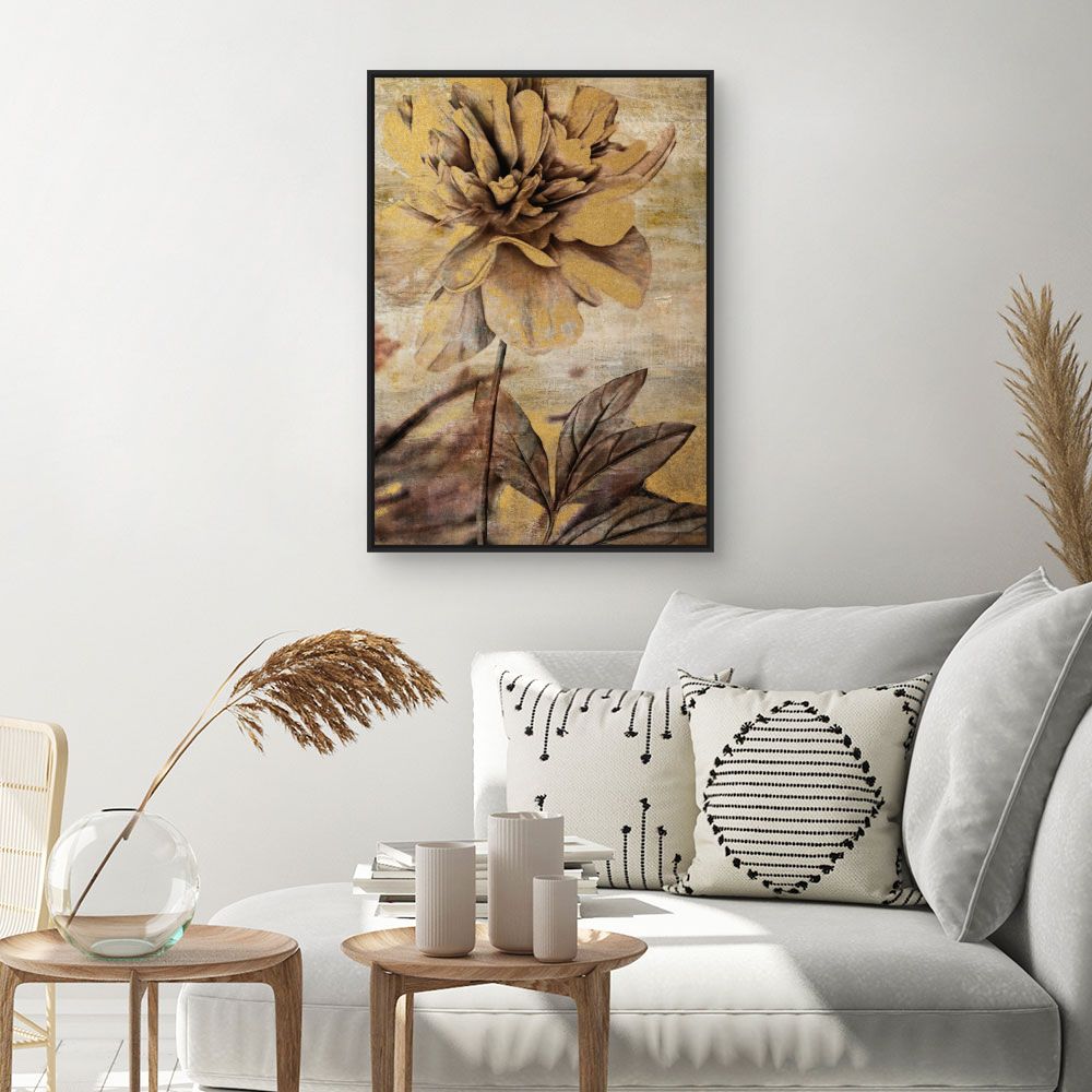 Tableau Fleur dorée élégante